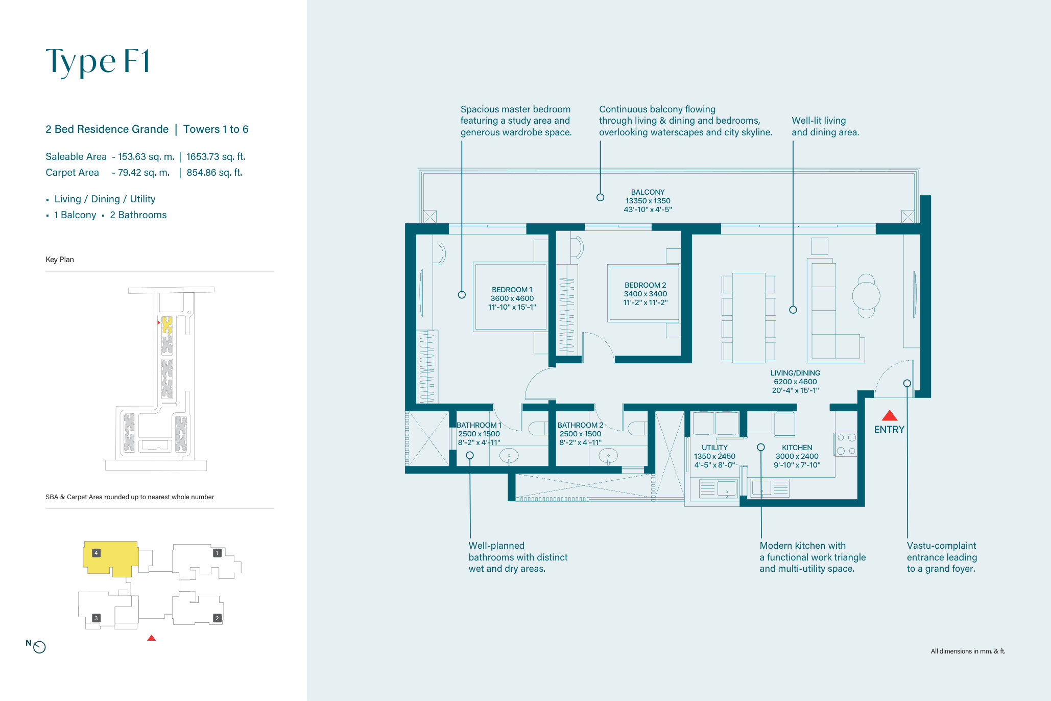 SOBHA Rivana 3 BHK Floor Plan Layout PDF — Luxury Apartments in Sector 1 Greater Noida West